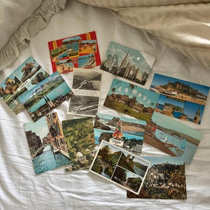 Vintage oldschool retro postcards collection cards photography travel