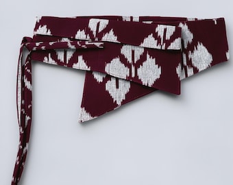 Cinturón Obi Ikat Susurro de Herencia Tejida II de Artesanía Atemporal, Obi, Cinturón Tejida, Cinturón Étnico, Obi Tejida a Mano, Fajín Tejida