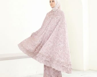 Vestido de oración de seda Nayara para mujer, modesto y elegante traje islámico para viaje con cremallera.
