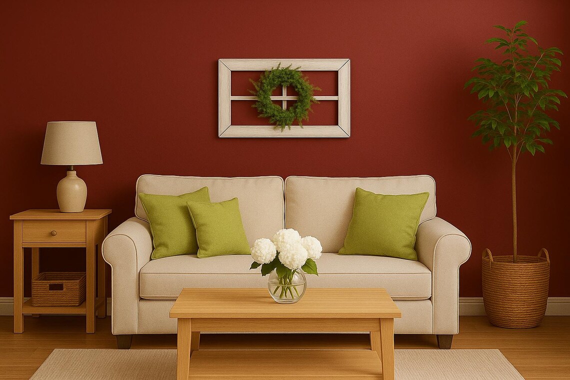 Rustic Farmhouse Wreath Frame | White Wood Wall Decor | Greenery Wreath ...