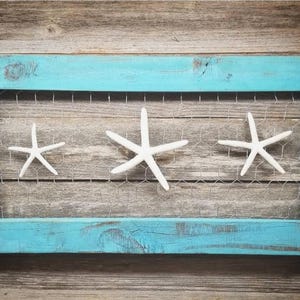 Beach Wall Decor, Starfish Decor, Rustic Coastal Decor, Coastal Wall Decor, Beach Bathroom Decor, Beach Gift