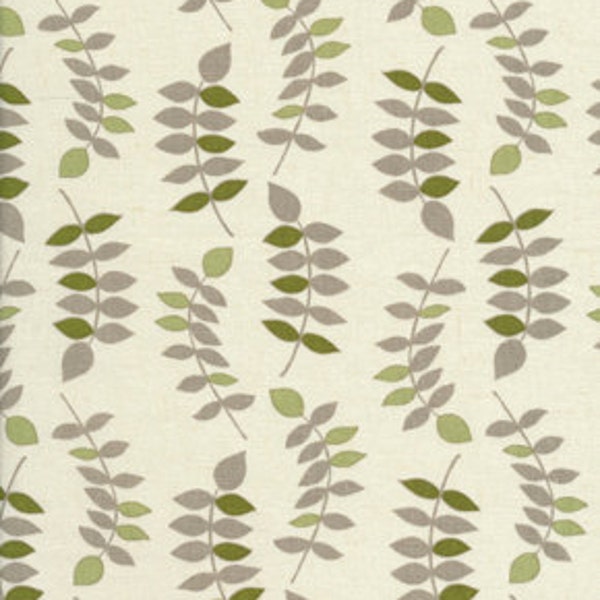 Valorie Wells - Jenaveve Linen - Leaves - Sage - 1 Yard