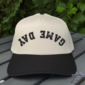 Custom Upside Down Game Day Hat | Snapback Trendy Hat | Make Your Own Personalized Hat | 5 Panel Two Tone Embroidered Hat | Game Day hat