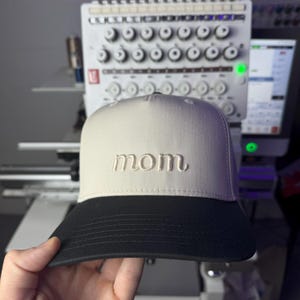 Mom embroidered snapback cap | Trucker hat | Cool embroidered Snapback| Gift for Mom | Gift for Friend | 3D Hat Embroidery Puff
