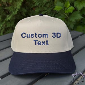 Benutzerdefinierte Snapback 3D Text Hut | Snapback Trendige Mütze | Machen Sie Ihren eigenen personalisierten Hut | Sammlung Baseballkappe | Bestickter Hut, 5 Panel, zweifarbig