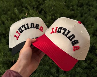 Upside Down 3D Custom Text Hat, Two Tone Snapback with 3D Personalized text