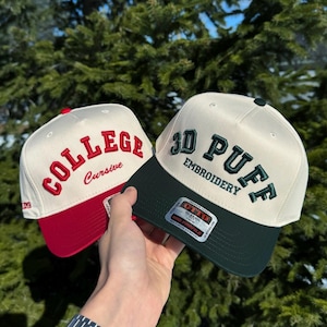 3D Puff Custom Hat, Two Tone Snapback with embroidered Custom text