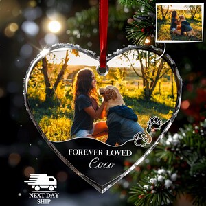 Personalized Dog Memorial Ornament, Dog Photo Ornament, Forever Loved Ornament, Cat Memorial Keepsake, Pet Owner Ornament, Pet Loss Gift image 6