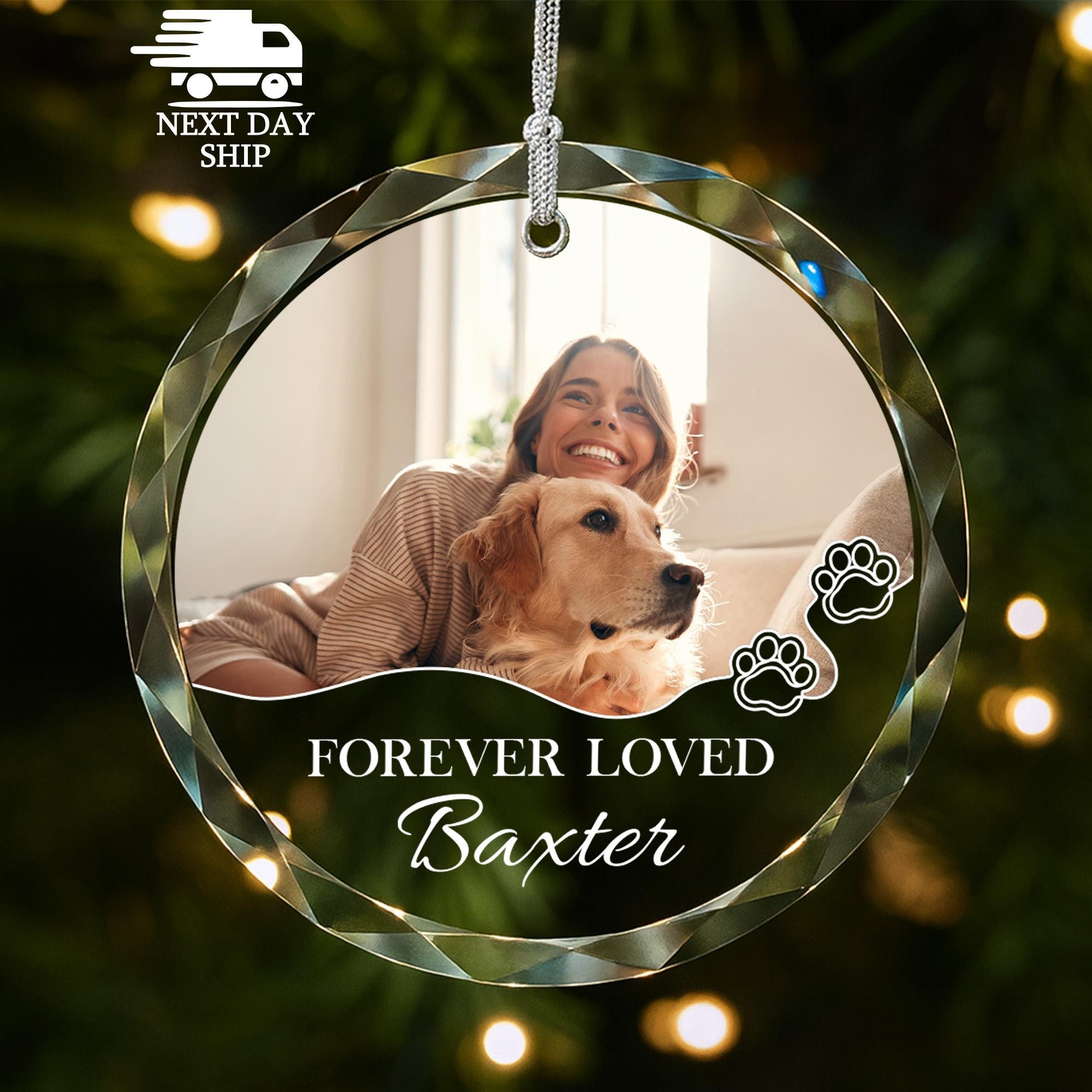 Personalized Dog Memorial Ornament, Dog Photo Ornament, Forever Loved Ornament, Cat Memorial Keepsake, Pet Owner Ornament, Pet Loss Gift
