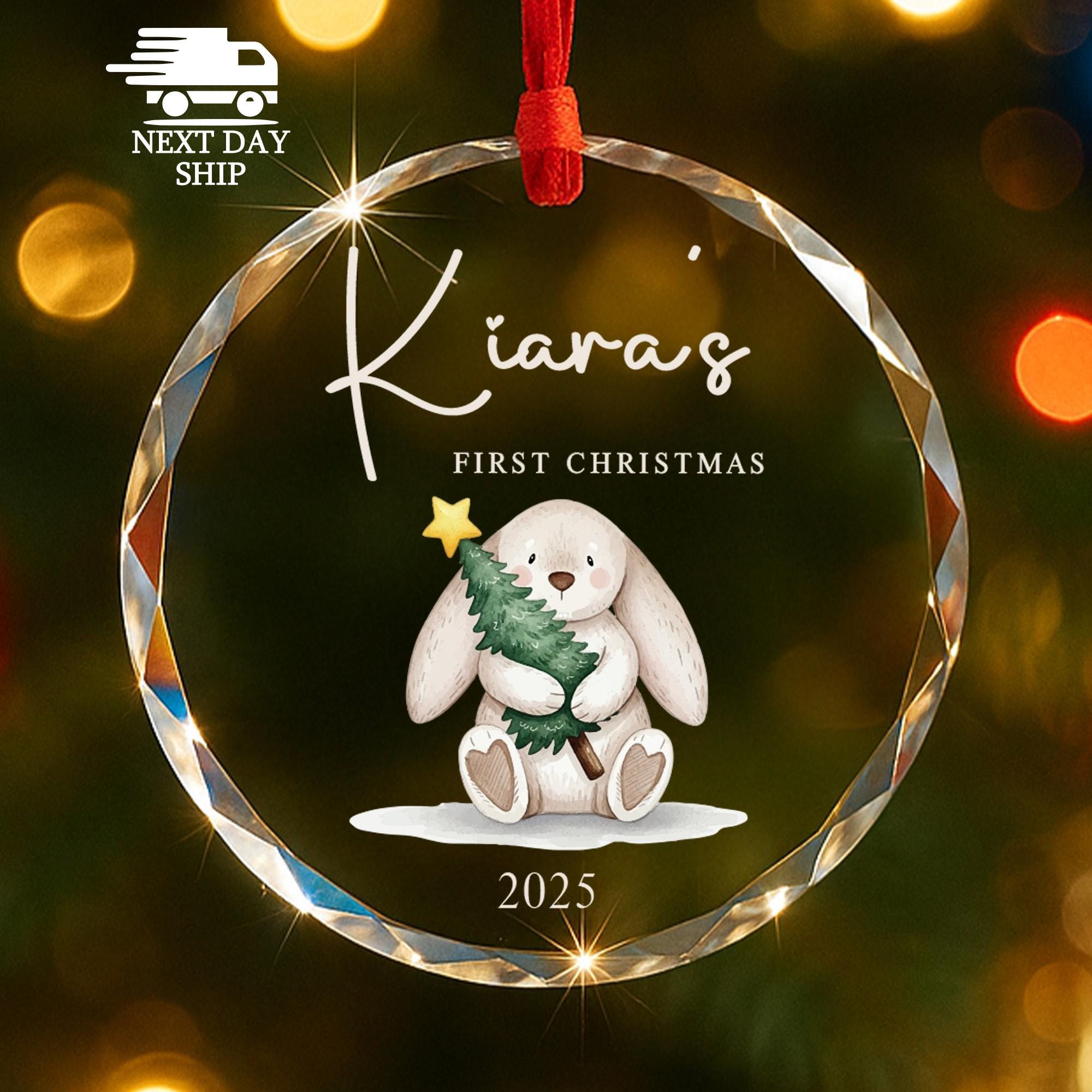 Personalized Name First Christmas Ornament, Holiday Keepsake for Grandchildren, Newborn Ornament, Christmas Gift For Baby, New Parents Gift