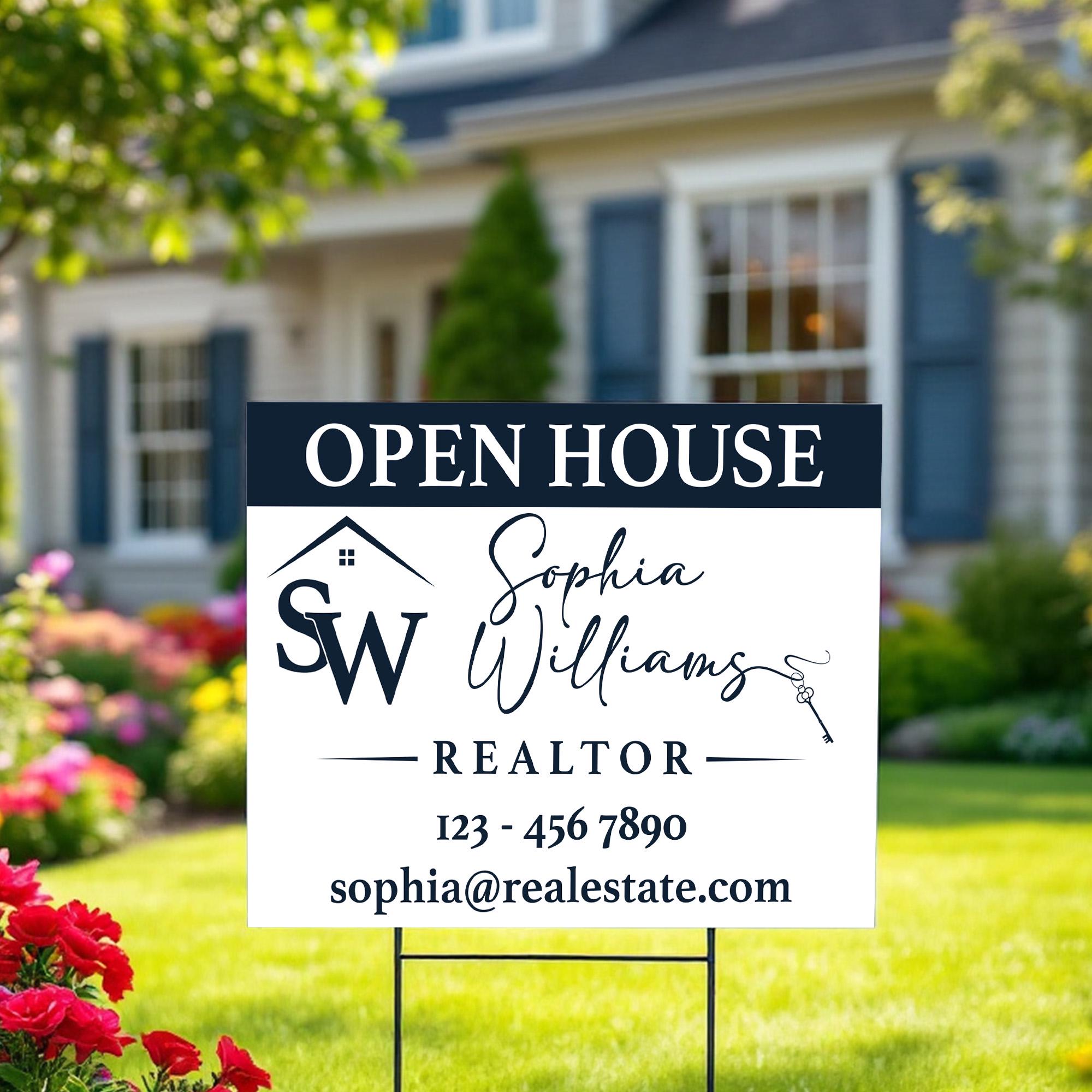 Pvc Sign Realtor Examples Custom Open House Sign, Personalized Realtor Name Sign, Professional ...
