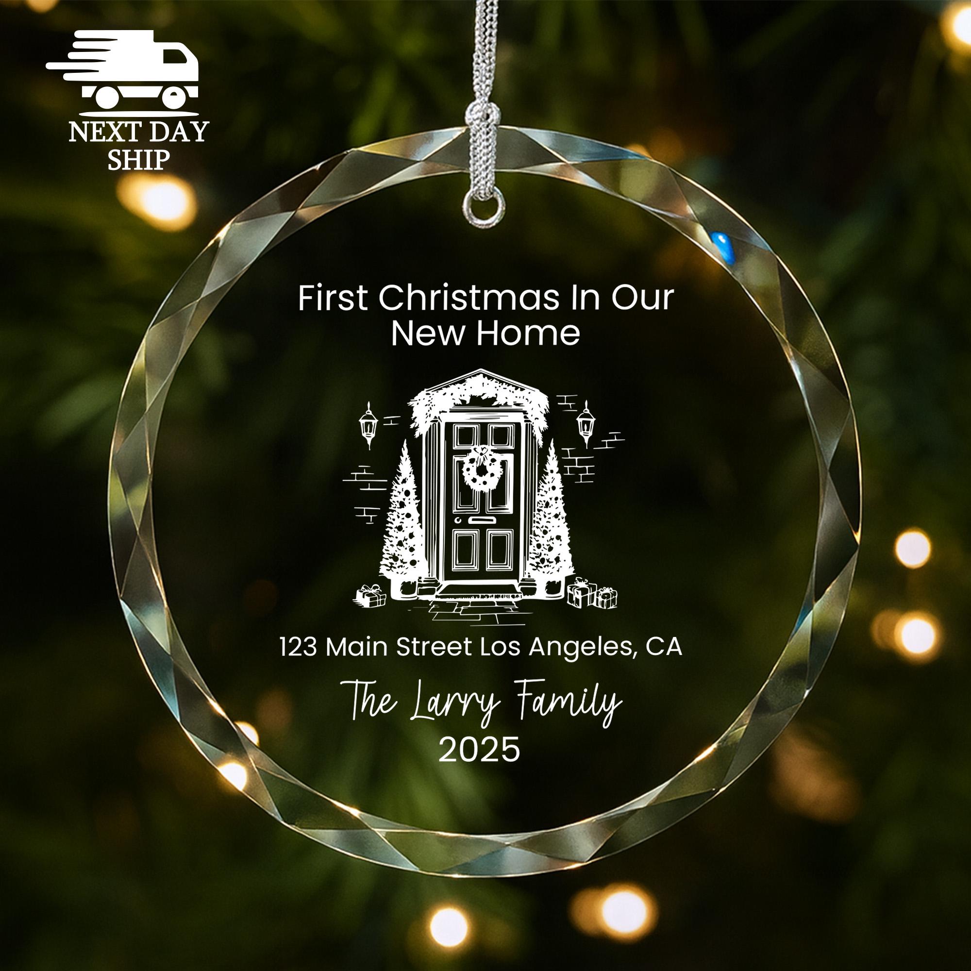 Personalized New Home Address Ornament, Custom First Christmas Keepsake, Housewarming Gift, First Home Holiday Gift, Family Name Ornament