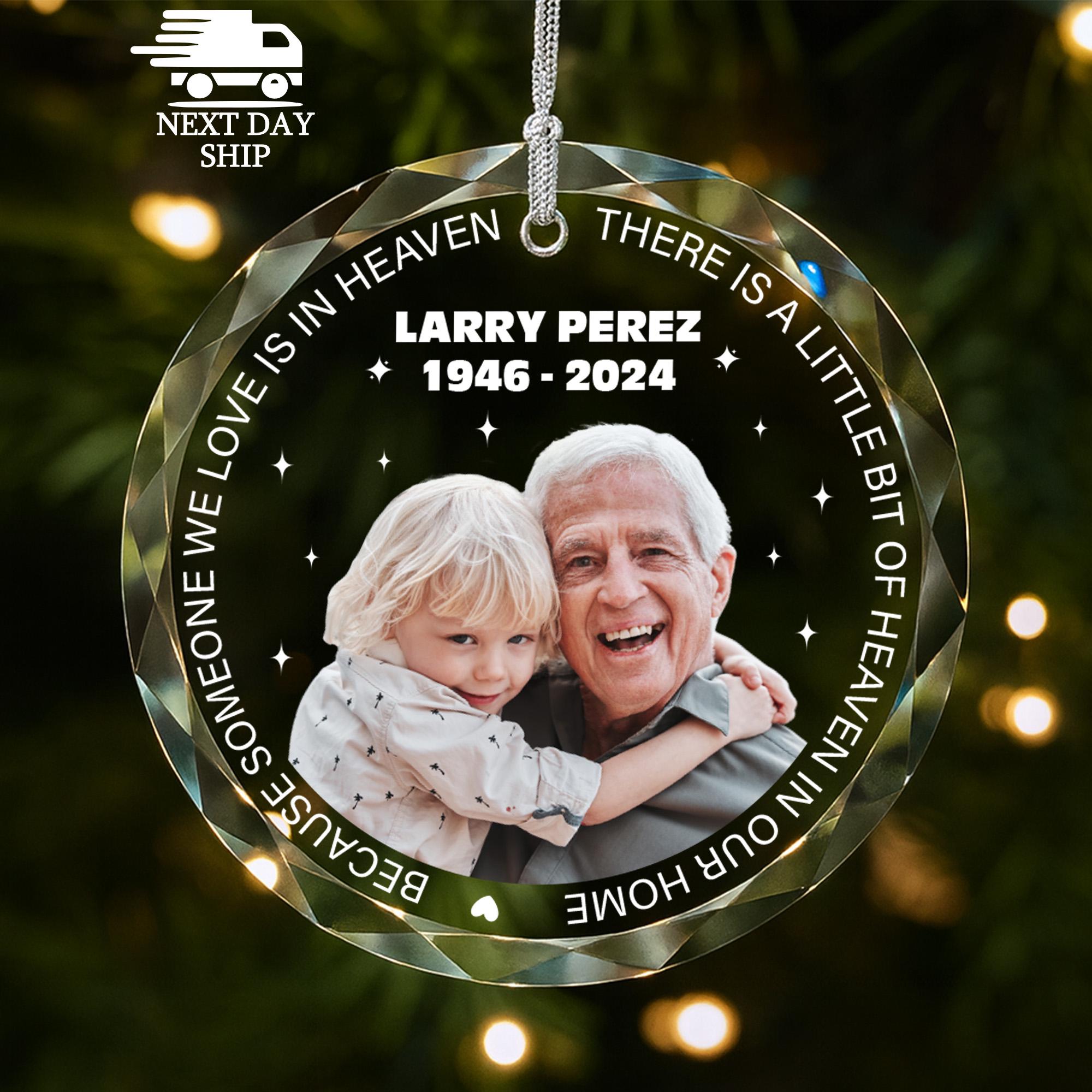 Personalized Sentimental Glass Ornament, Memorial Photo Ornament, Bereavement Picture Ornament, Sympathy Keepsake, Loss of Grandparent