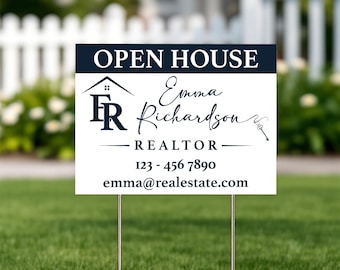 Custom Open House Sign, Personalized Realtor Name Sign, Professional Property Marketing Tool, PVC Waterproof Sale Sign,Real Estate Logo Sign