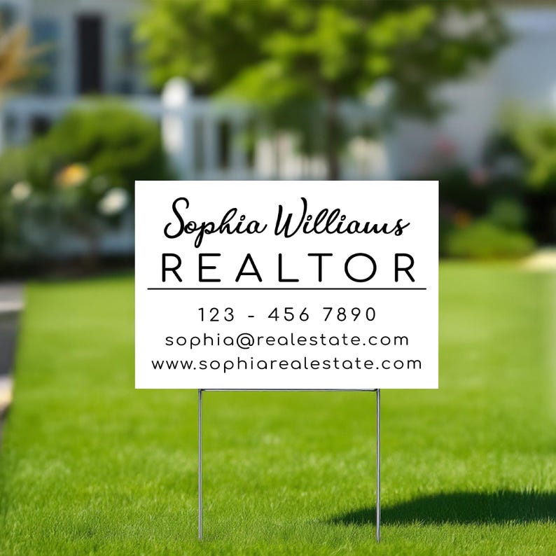 Pvc Sign Realtor Examples Double Side Realtor Outdoor Sign, Real Estate Agent Name Number Mail ...