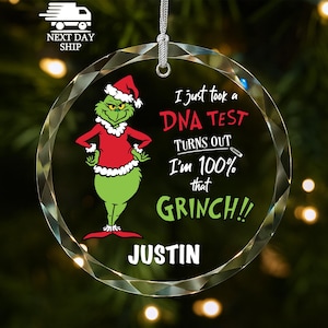 Personalized Grinch Keepsake, Family Christmas Ornament, Grinch Name Ornament, Custom Ornaments, Office Coworker Gift, Funny Grinch Gift