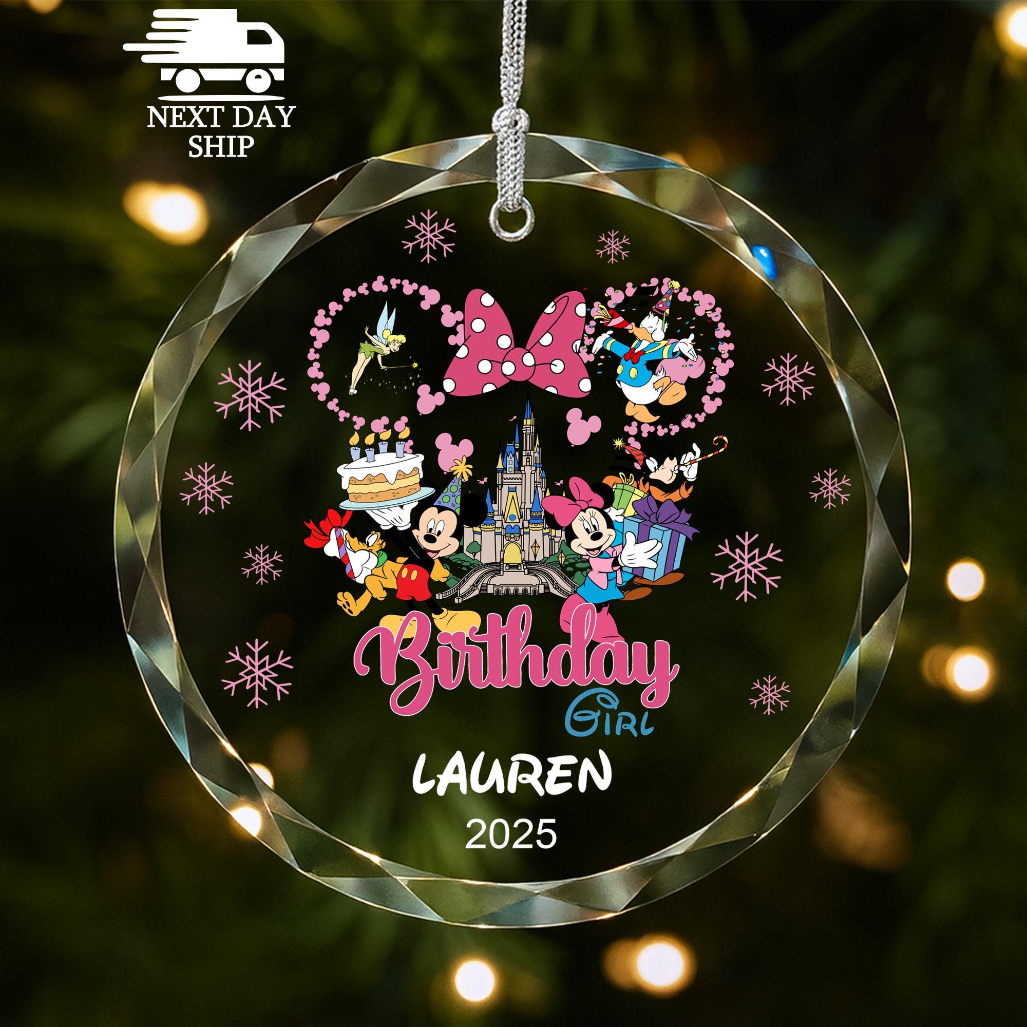 Birthday Girl Keepsake, Disney Birthday Gifts, Personalized Ornament, Disney Family Gifts, Girls Birthday Decoration, Gift for Daughter