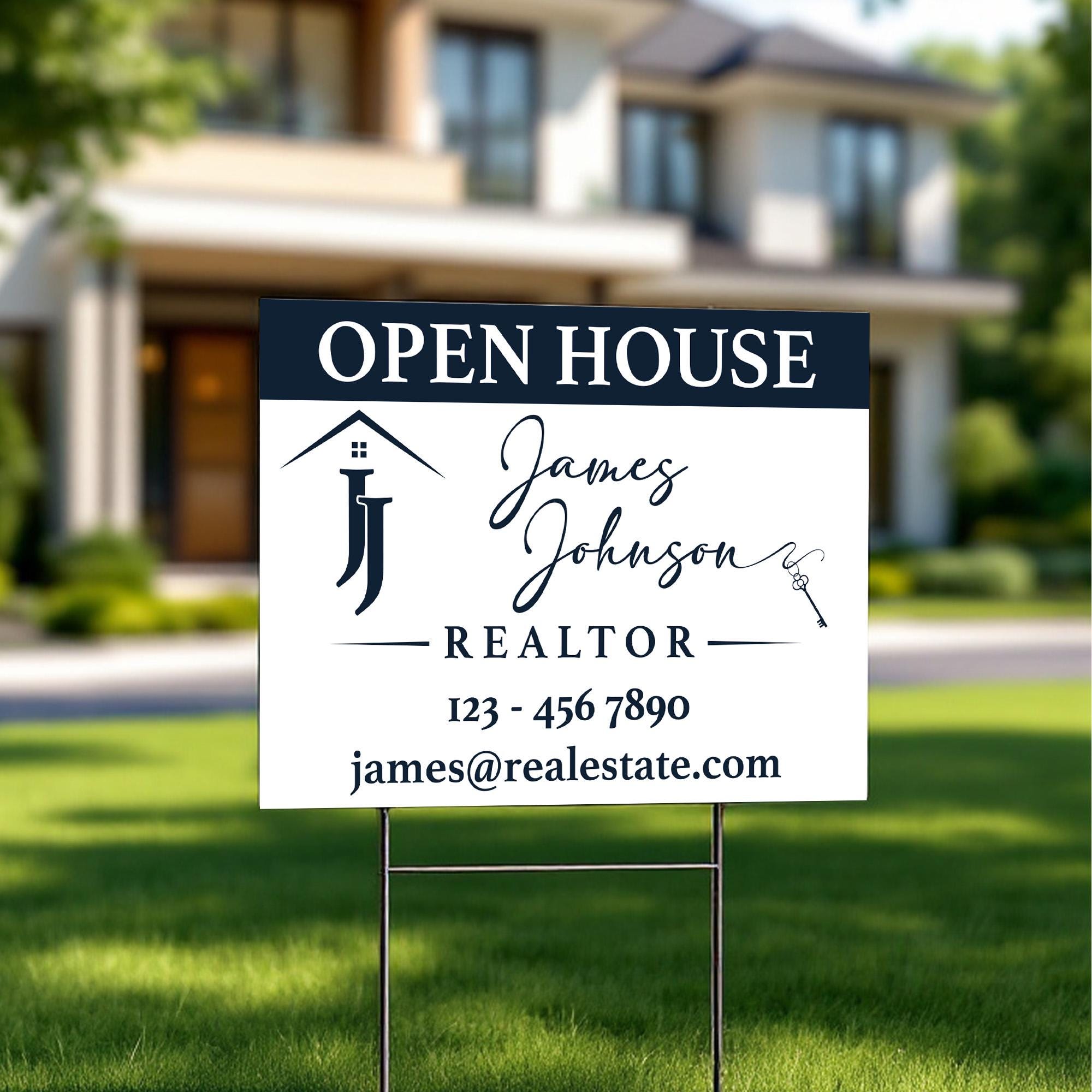 Pvc Sign Realtor Examples Custom Open House Sign, Personalized Realtor Name Sign, Professional ...