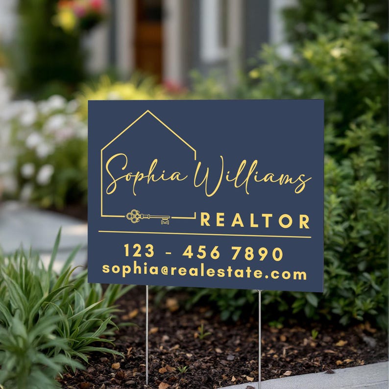 Realtor Name Advertisement Sign, Custom Plastic Yard Sign, Open House ...