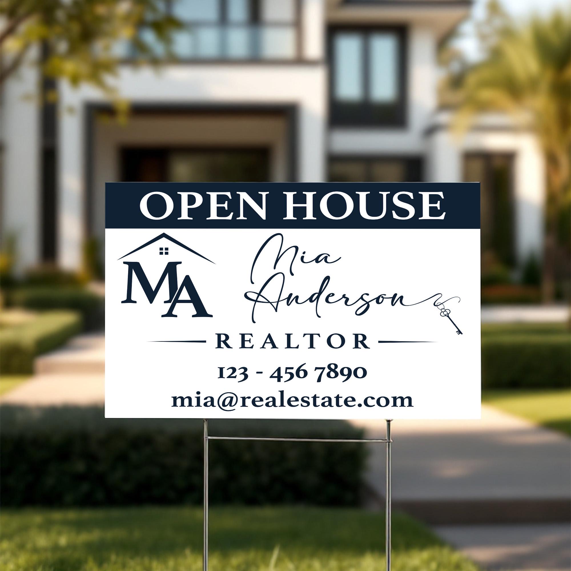 Pvc Sign Realtor Examples Custom Open House Sign, Personalized Realtor Name Sign, Professional ...