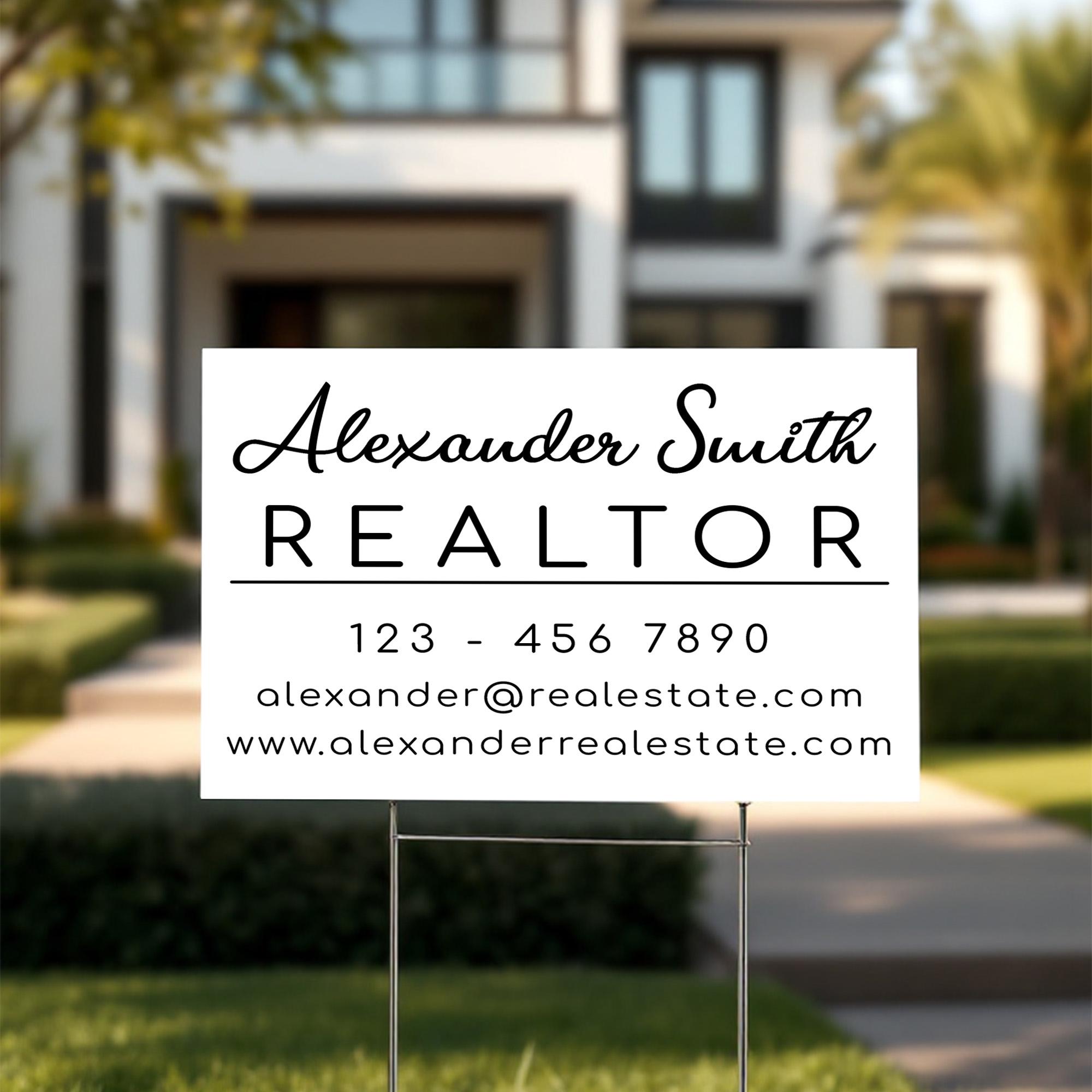 Double Side Realtor Outdoor Sign, Real Estate Agent Name Number Mail ...