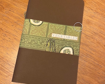 Moleskine Style Hand Stitched Writing/Recipe Journal - Vintage Illustration