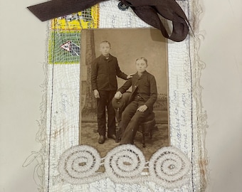 Handmade in USA - Vintage Ephemera Journal Card OOAK