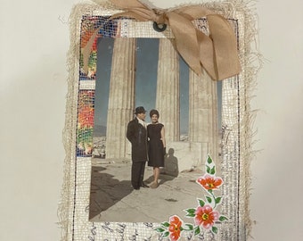 Handmade in USA - Vintage Ephemera Journal Card OOAK