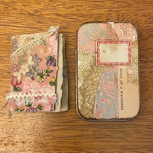 Handmade Itty Bitty Junk Journal with Extra Ephemera and Storage Box