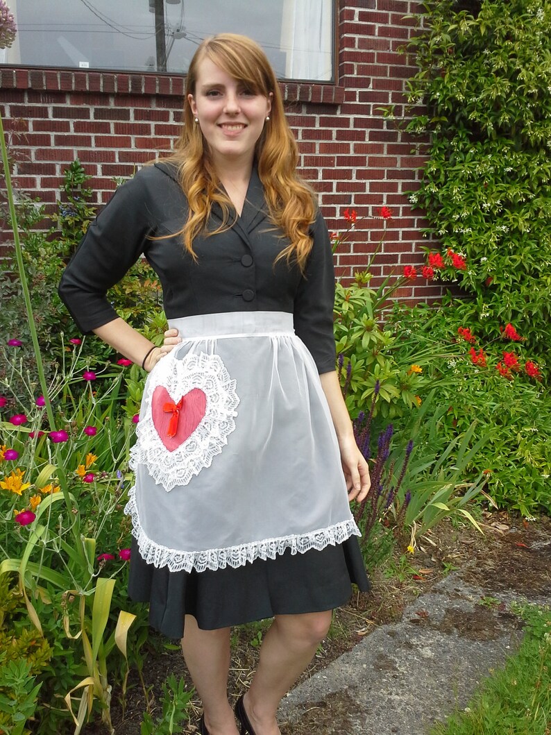 Vintage 1940's Sheer White Cocktail Party Apron Handmade Etsy