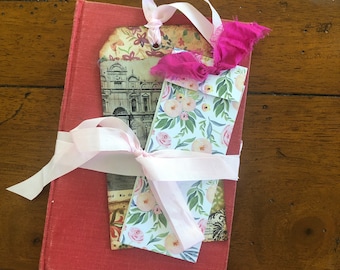 Writing Journal with Hand Made Journal Tag and Small Notepad - Upcycled Vintage Book