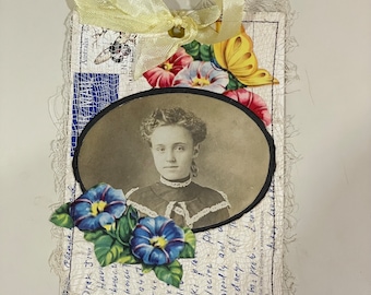 Handmade Vintage Ephemera Journal Card