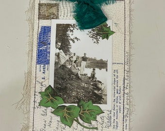 Handmade Vintage Ephemera Journal Card