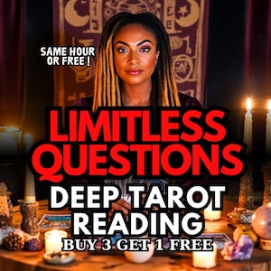 SAME HOUR Limitless Questions Reading,Detailed Reading, Medium Read, Psychic Reading,Tarot Reading, Fast Reading, Same Hour Read,Card Reader