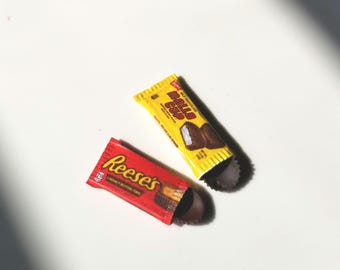 dollhouse miniature chocolate peanut butter cups marshmallow cups