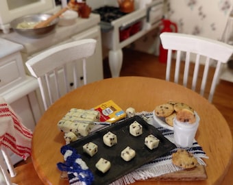 Dollhouse miniature chocolate chip cookie baking board C