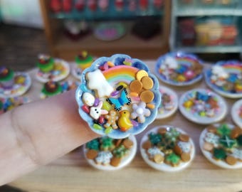 Easter sugar cookies large plate dollhouse miniature