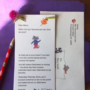 1 year subscription to Letters from Veronica the Cat, Childrens Birthday gift, Cat lovers kids gift image 2