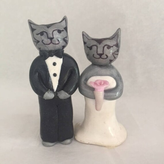 Elegant Cats Wedding Cake Topper Cat Wedding Cake Topper Etsy