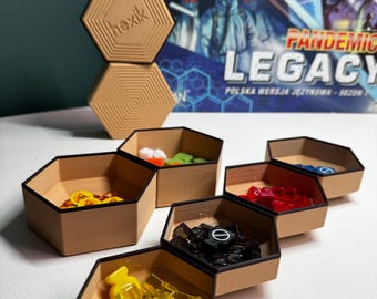 Hexik 4.0 - hexagon hex multiple storage system for all games. 6 boxes in one!