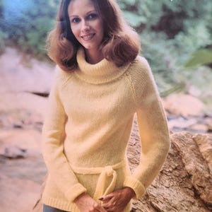 Cowl Neck Knitted Sweater Digital Knitting Pattern. Sizes 8, 10, 12, 14, 16, 18