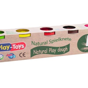 Natural Play Dough - Non-Toxic Modelling Clay for Kids 5x100g | Eco-Friendly Sensory Play Set by Play Toys play dough | Educational toys|