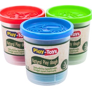 Natural Play Dough - Non-Toxic Modelling Clay for Kids 3x100g | Eco-Friendly & Sensory Fun by Play Toys | play dough | Educational toys