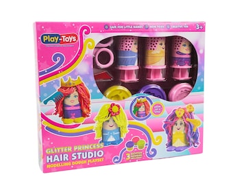 Set de plastilina Glitter Princess Hair Studio: Arcilla de modelar no tóxica