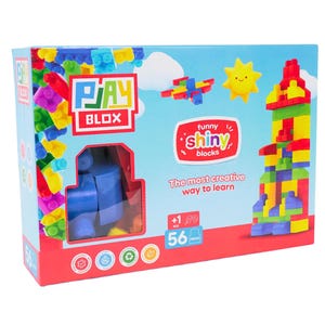 Shiny Blocks for Kids - 56 PCS Reflective Building Set in Box | Play Toys