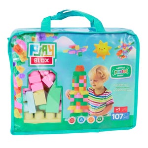 Pastel Building Blocks for Kids - 107 PCS Bag of Soft Play Blocks | Play Toys