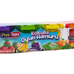 Scented Play Dough - Non-Toxic Modelling Clay for Kids 4x100g | Creative & Sensory Fun with Fruity Fragrances by Play Toys
