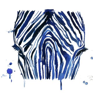 Watercolor Print - The Blue Zebra