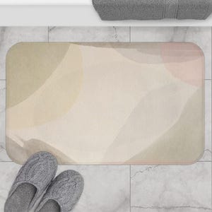 Abstract Watercolor Bath Mat: Modern Non-Slip Bathroom Rug