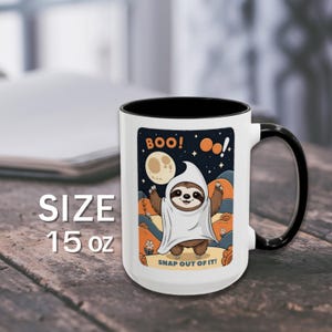 Sloth Cute Animal Coffee Cup ,Funny Sloth Mug ,Adorable Sloth Gift ,Cute Sloth Drinkware  ,Kawaii Animal Mug , Coffee Lover ,Halloween Mug